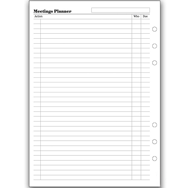 Бланки План совещания Filofax A5 White (341315)