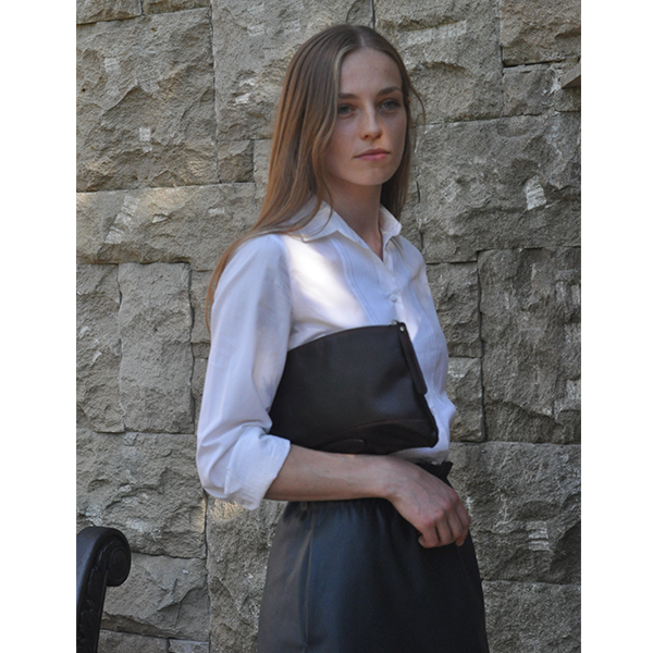 Кожаный клатч AV2 Черный (B323)