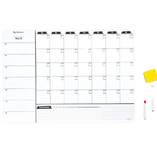 Магнитный Планер на месяц и неделю Бизнес Про My Perfect Month & Week LifeFLUX А3 черно-белый