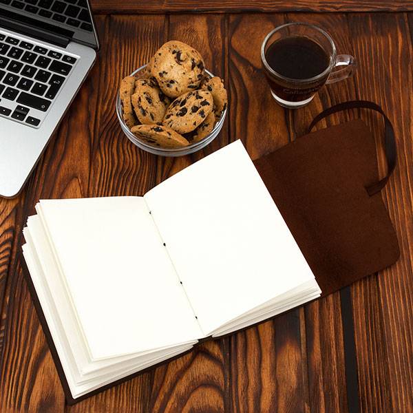 Кожаный блокнот Comfy Strap A5 Коричневый в линию