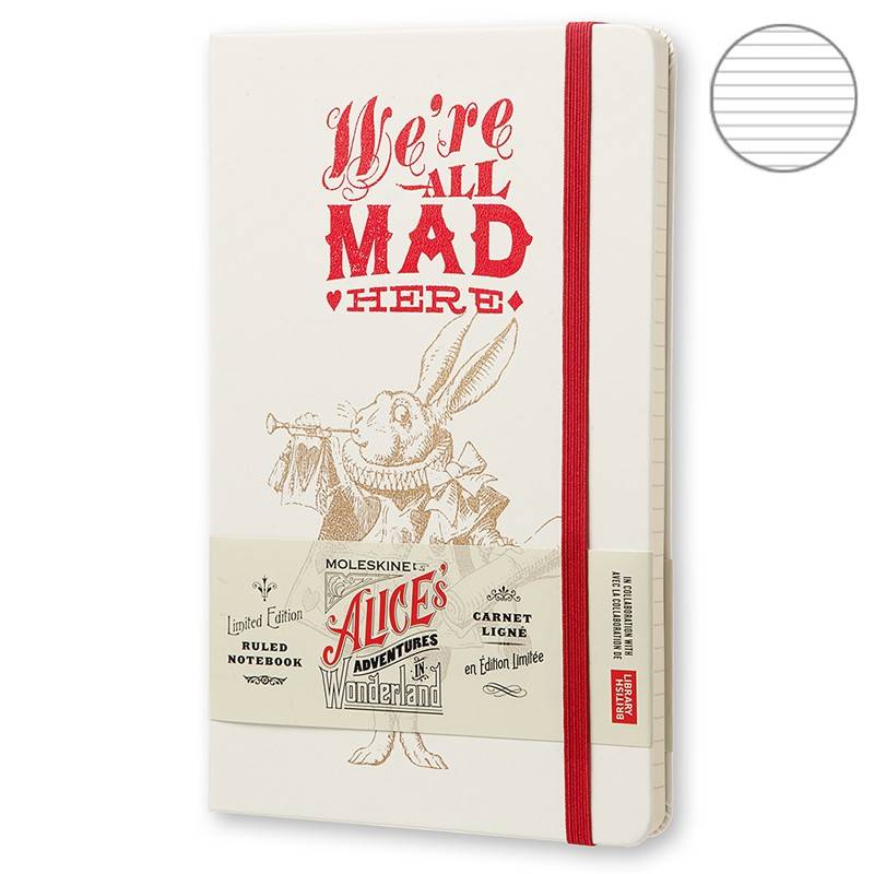Записна книжка Moleskine Alice середня Лінія Біла