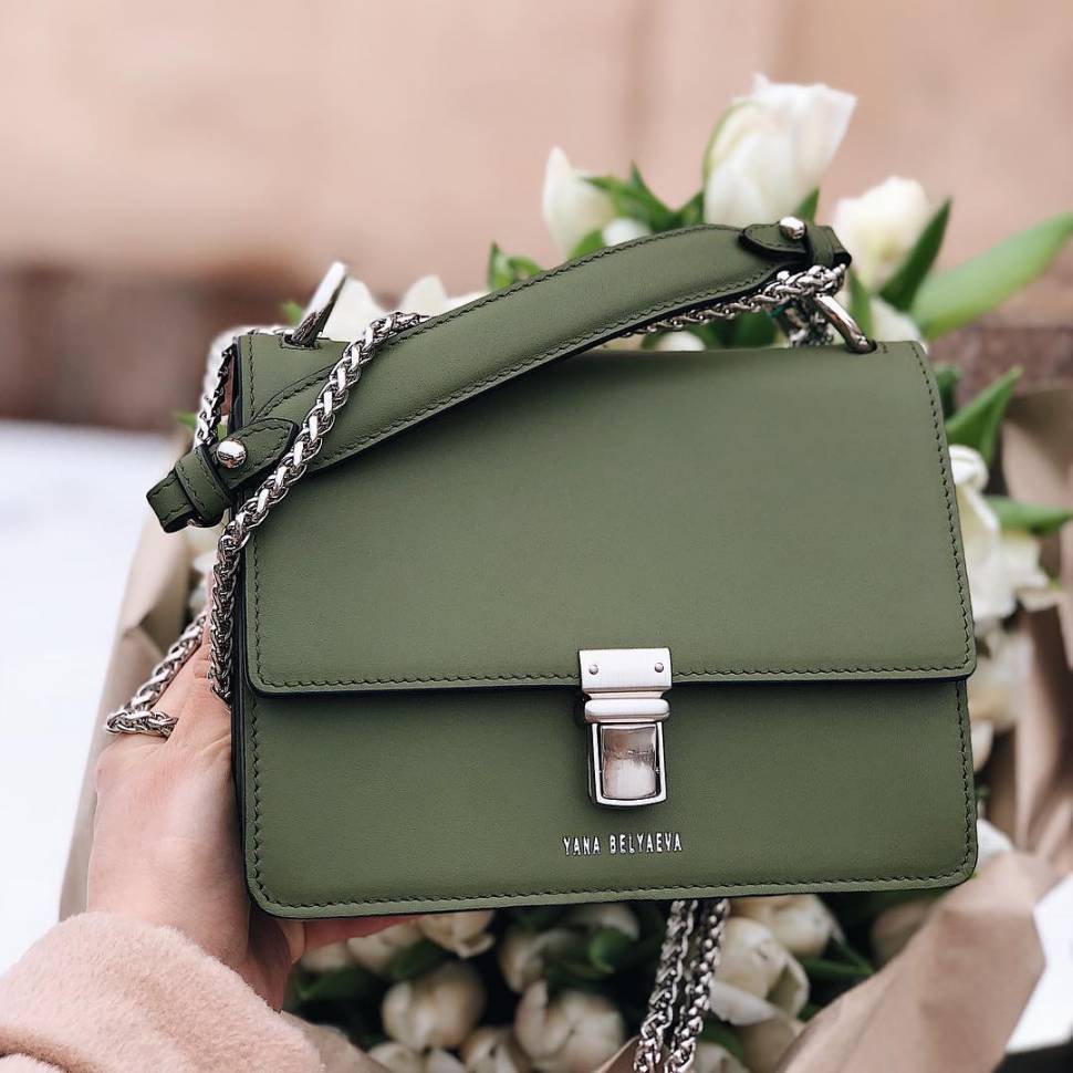 Сумка кожаная Mimi Yana Belyaeva Оливка