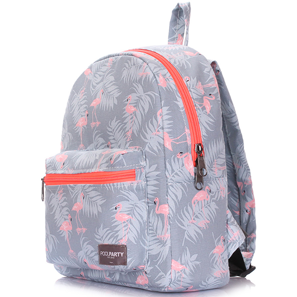 Рюкзак женский из текстиля Poolparty XS Фламинго