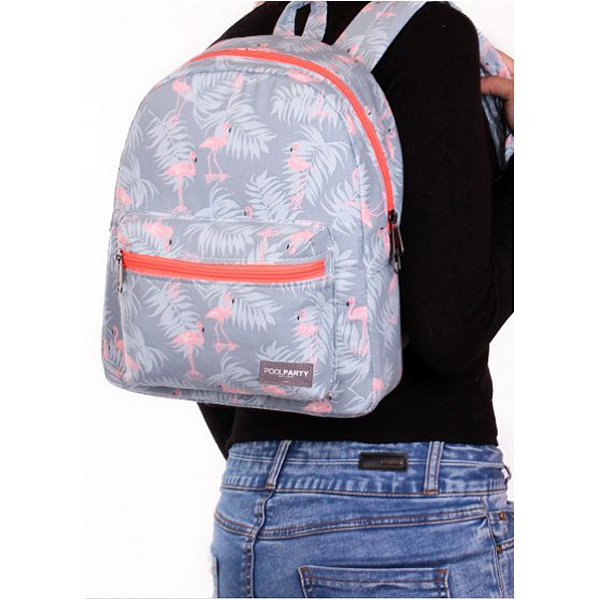 Рюкзак женский из текстиля Poolparty XS Фламинго