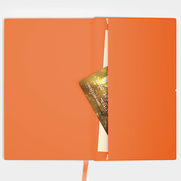 Блокнот з екокожі Fun A5 Сірий /Помаранчевий