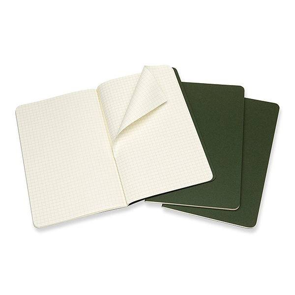 Середня зошит (3 шт) Moleskine Cahier зелена Клітка