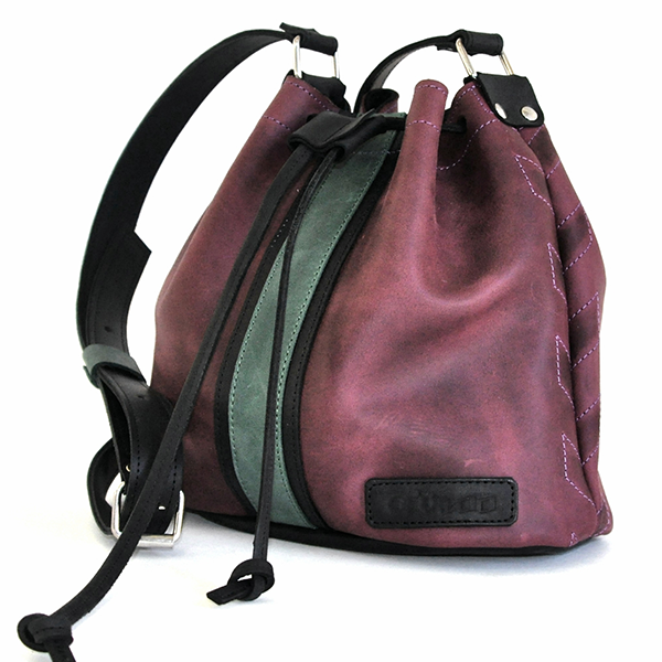 Кожаная женская сумка-бочонок AV2 Красная (B652)