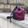 Кожаная женская сумка-бочонок AV2 Красная (B652)