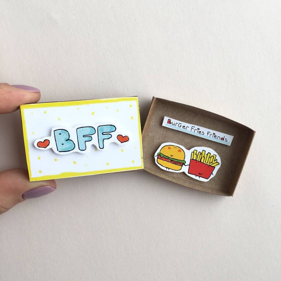 Открытка в спичечной коробке BFF Открытка в спичечной коробке BFF