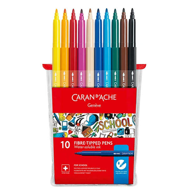 Набор Акварельных Фломастеров Caran d'Ache School Line Блистер 10 цветов