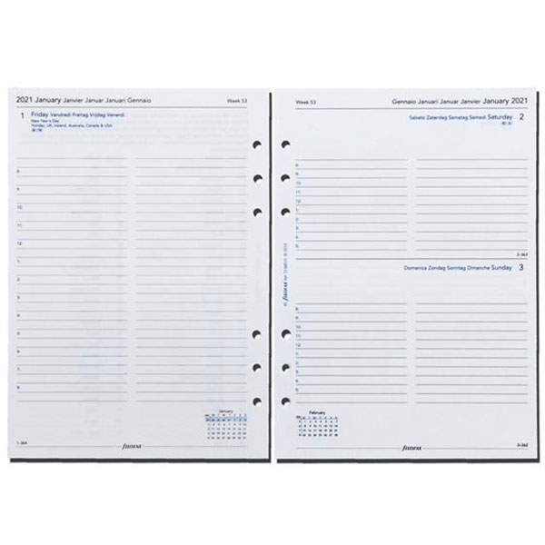 Комплект Датированных Бланков День на странице A5 white на 2021 год