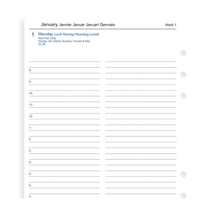 Комплект Датированных Бланков День на странице A5 white на 2021 год