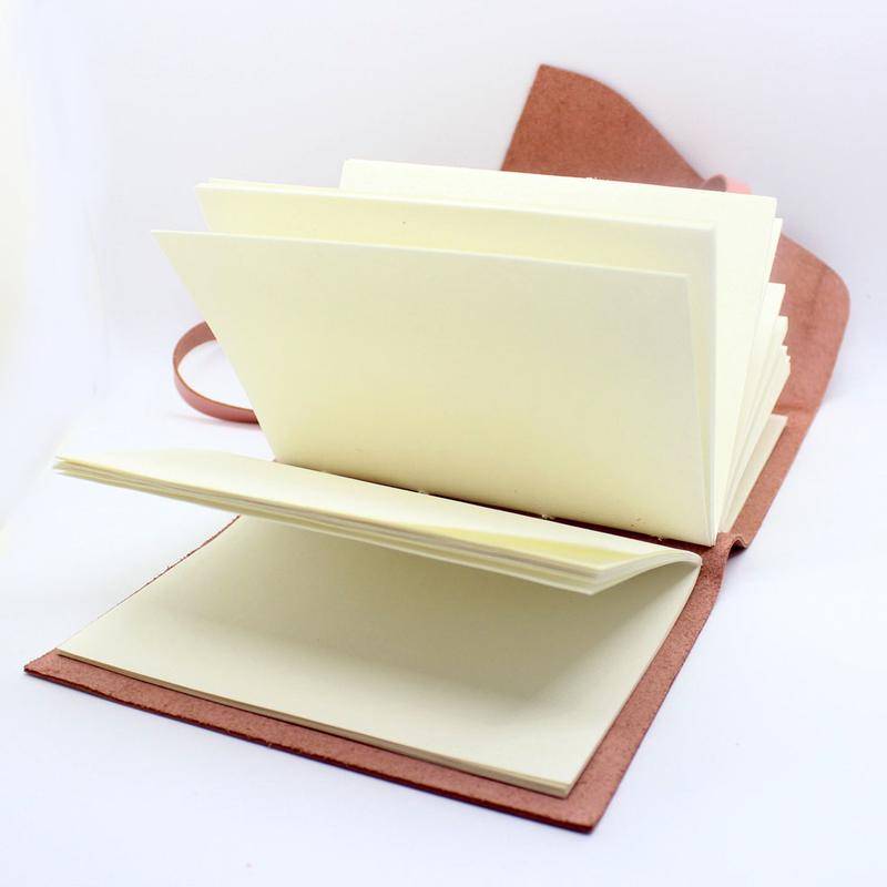 Кожаный блокнот Comfy Strap A5 Розовый в линию