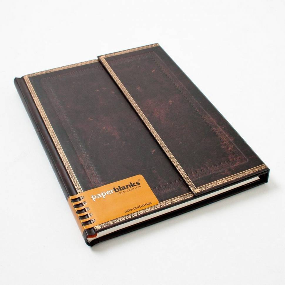 Великий блокнот Paperblanks Стара Шкіра Лінія Чорний марокканський