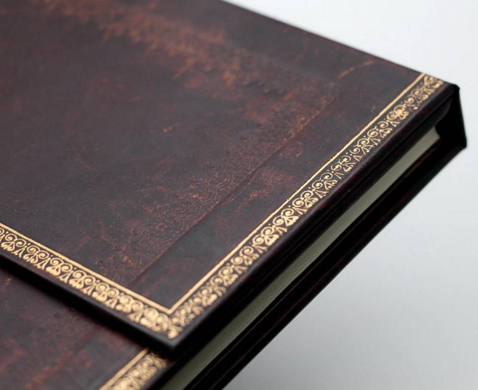Великий блокнот Paperblanks Стара Шкіра Лінія Чорний марокканський