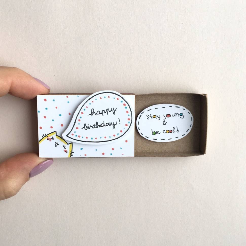 Открытка в спичечной коробке Happy Birthday Открытка в спичечной коробке Happy Birthday