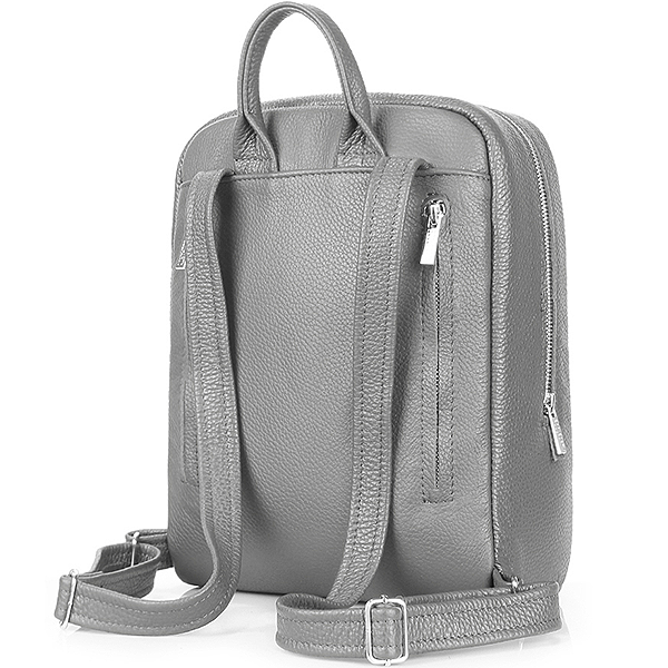 Рюкзак жіночий шкіряний Poolparty Cult Сірий