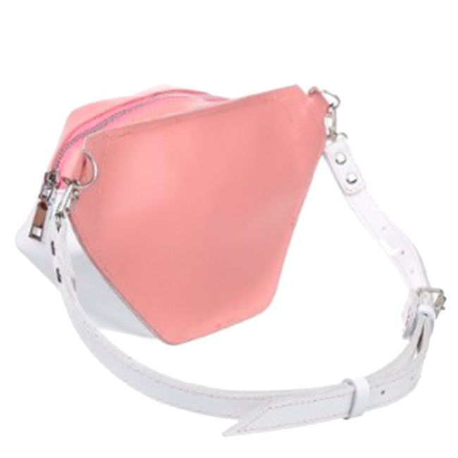 Кожаная женская сумка на пояс 2.0 Dekey Белая + Пудра