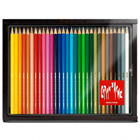 Набір акварельних олівців Caran d&#39;Ache Swisscolor Дерев. бокс Discovery 30 кольорів