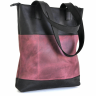 Кожаная женская сумка-шоппер AV2 Черный бордо (B653)