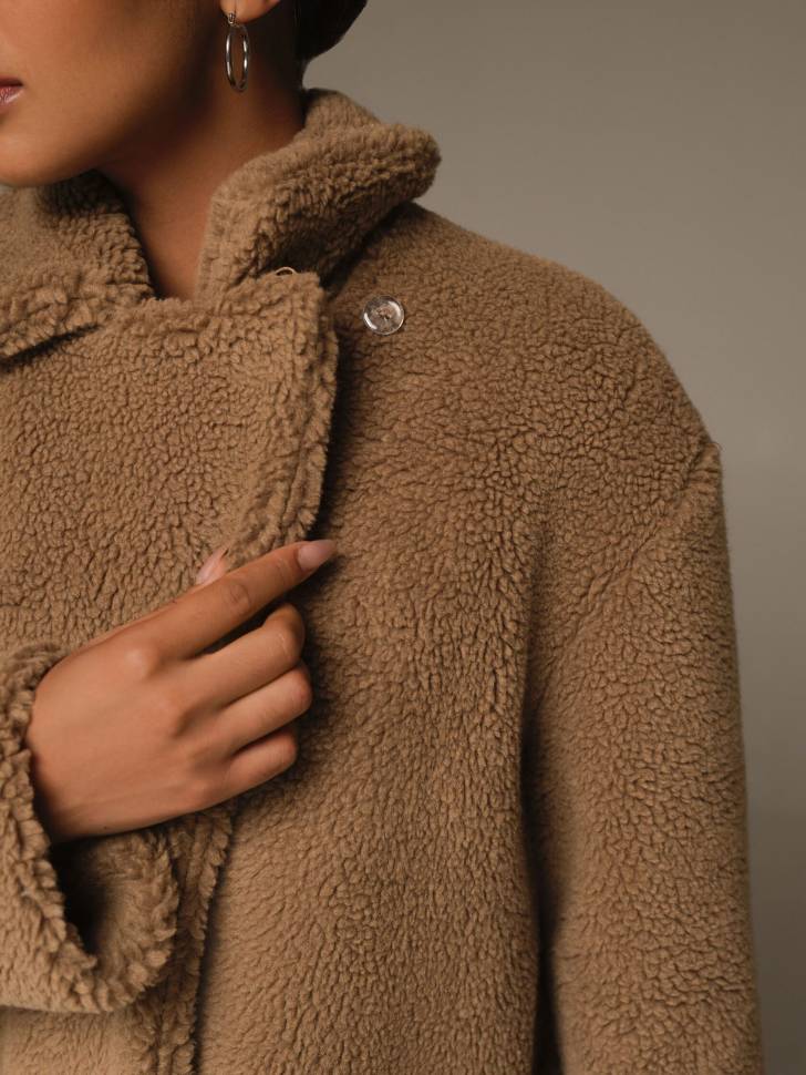 Довга шуба з еко-хутра Коричнева 