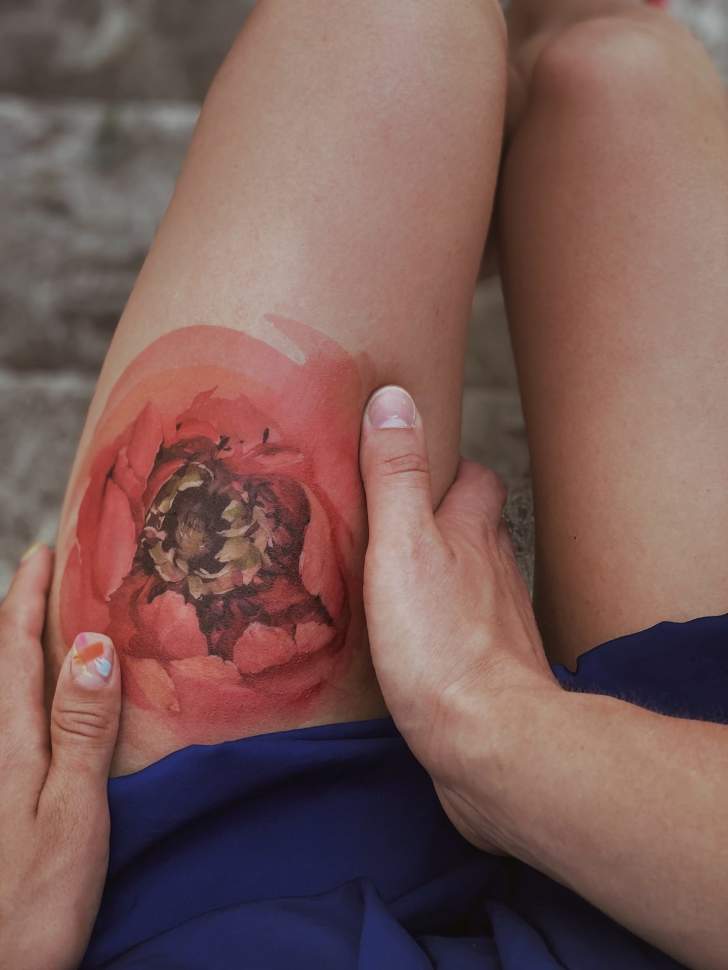 Тимчасове татуювання Макро Півонія