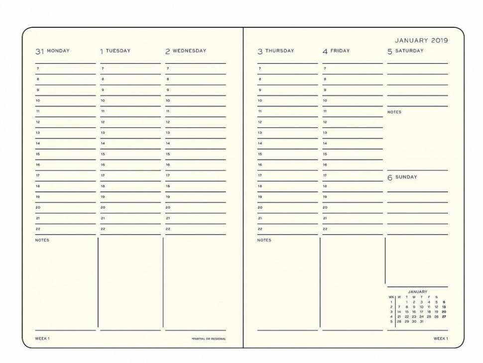 Средний Еженедельник  в колонках Leuchtturm1917 Черный 2020 (360018)