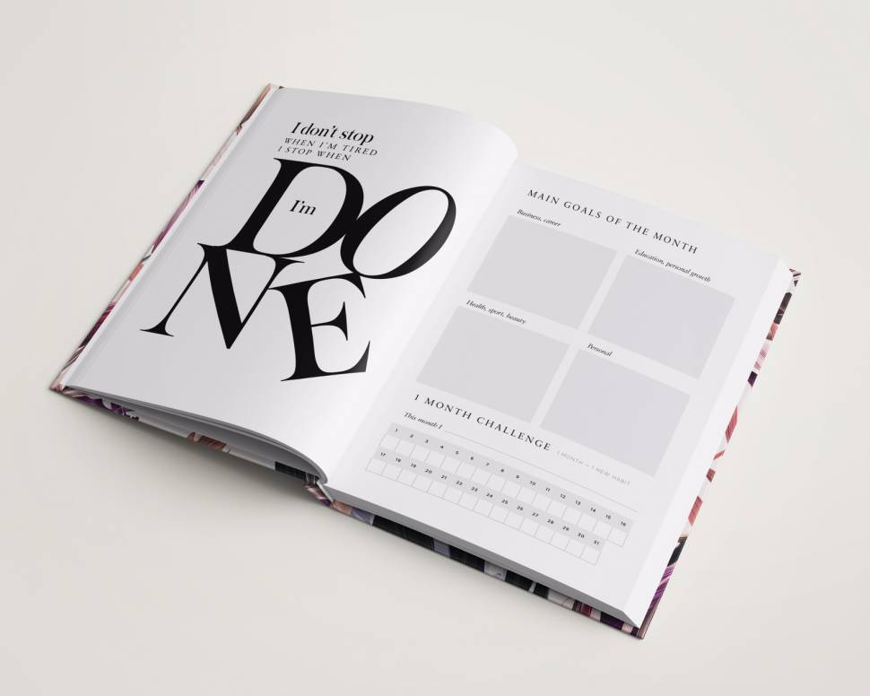 Ежедневник на год Goals Planner Flowers + наклейки