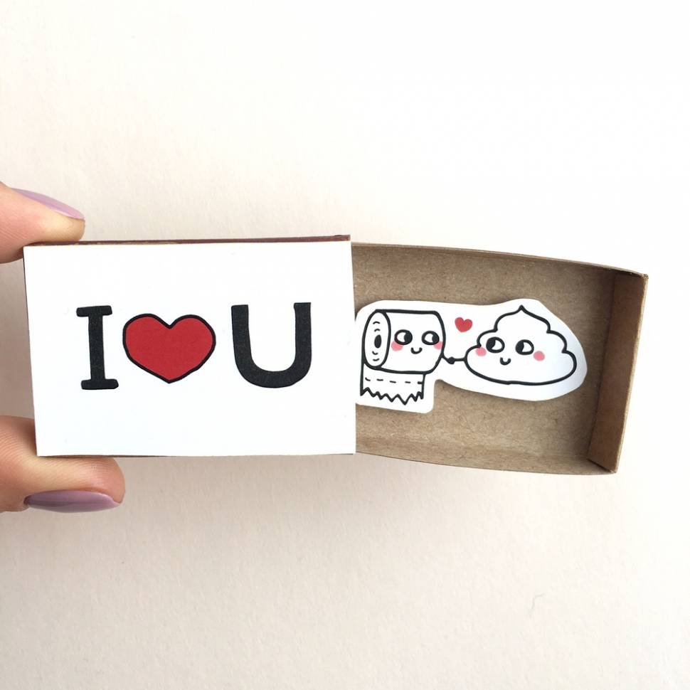 Открытка в спичечной коробке I Love You Открытка в спичечной коробке I Love You