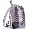 Рюкзак из текстиля женский стеганый Poolparty Mini Серебро