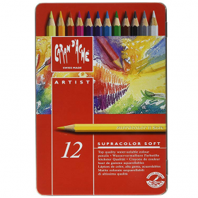 Набор акварельных карандашей Caran d'Ache Supracolor Метал. бокс 12 цветов