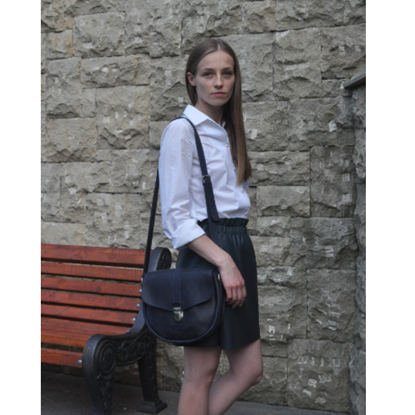 Жіноча шкіряна сумка AV2 Синя (B644)