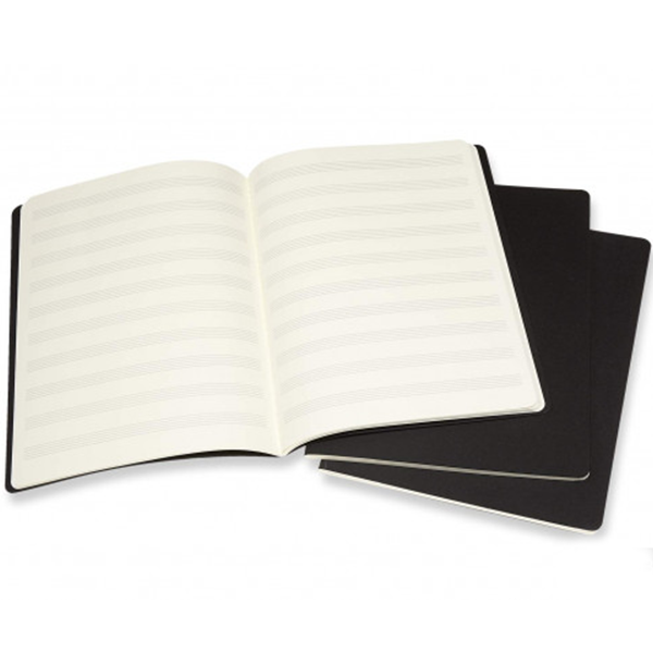 Большая Тетрадь (3 шт) Moleskine Art Cahier для нот Черная