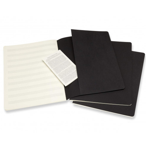 Большая Тетрадь (3 шт) Moleskine Art Cahier для нот Черная