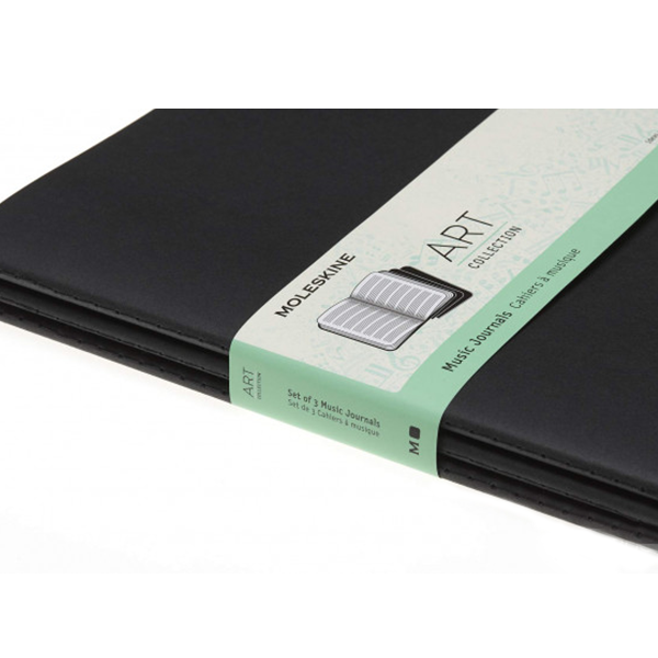 Большая Тетрадь (3 шт) Moleskine Art Cahier для нот Черная