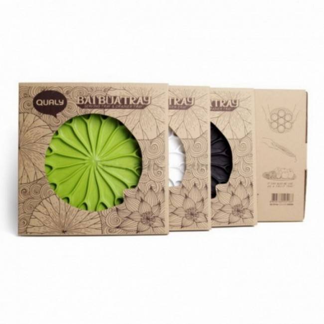 Поднос-сушилка Qualy Лист лотоса Белый