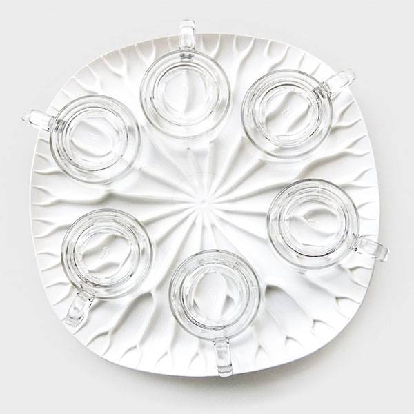 Поднос-сушилка Qualy Лист лотоса Белый