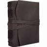 Кожаный блокнот Comfy Strap B6 Темно - коричневый в линию + ручка