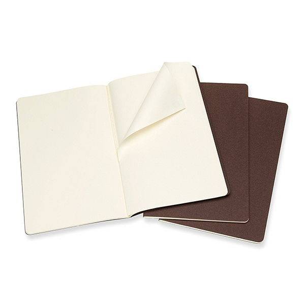 Средняя тетрадь (3 шт) Moleskine Cahier коричневая Чистые листы