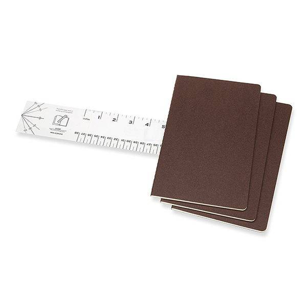 Средняя тетрадь (3 шт) Moleskine Cahier коричневая Чистые листы