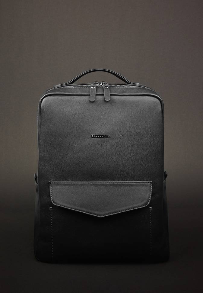 Кожаный рюкзак на молнии BlankNote Cooper Черный