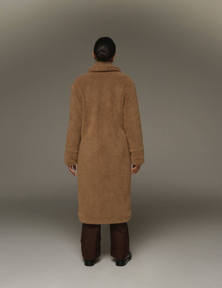 Довга шуба з еко-хутра Scarlett Коричнева