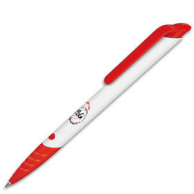 Ручка Кулькова Akzento Basic Пластикова Біло-червона