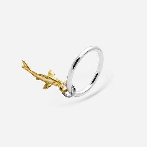 Кольцо на фалангу Yastreb Позолоченная рыбка из серебра