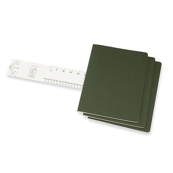 Набір зошитів Moleskine Cahier (3шт) A4 зелений Клітка