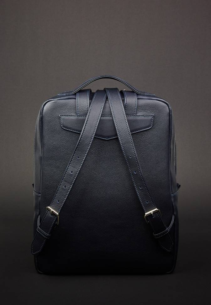 Шкіряний рюкзак на блискавці BlankNote Cooper синій