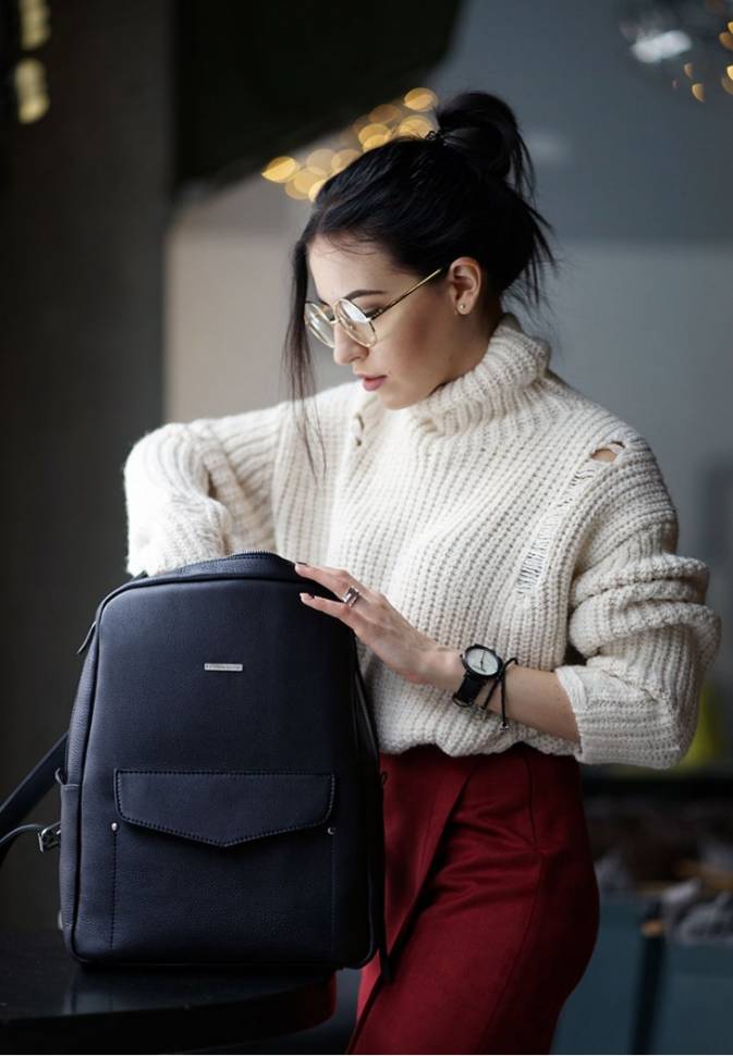 Шкіряний рюкзак на блискавці BlankNote Cooper синій