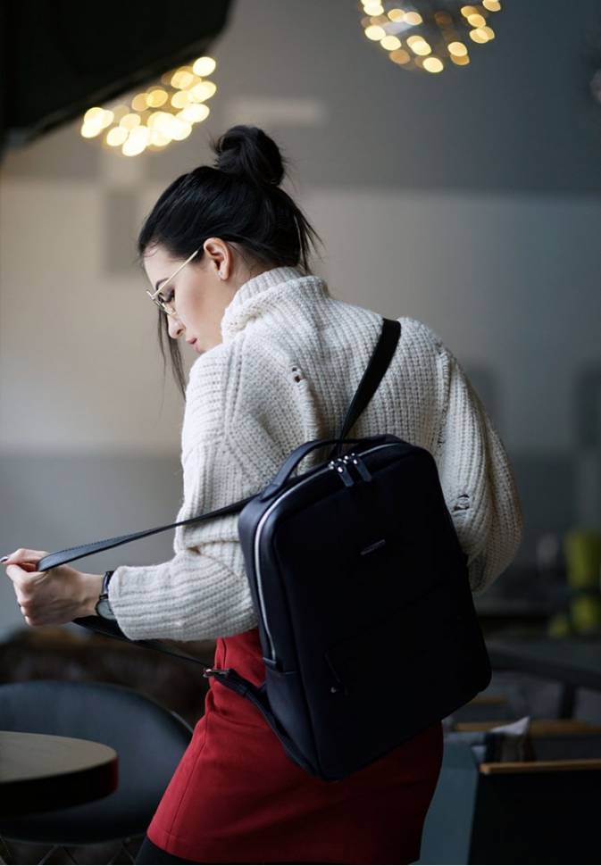 Шкіряний рюкзак на блискавці BlankNote Cooper синій