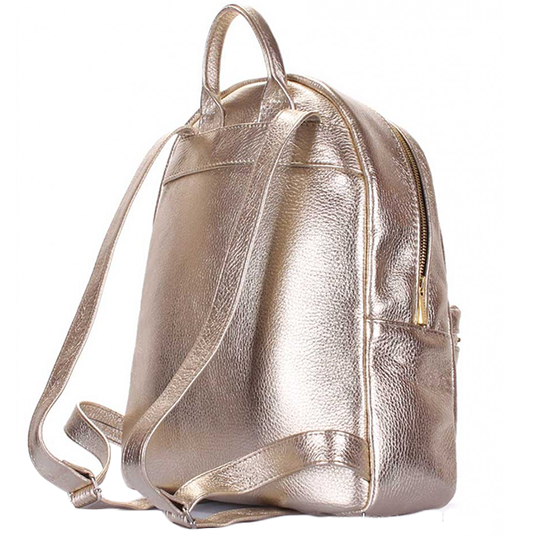 Рюкзак жіночий шкіряний Poolparty XS Золото