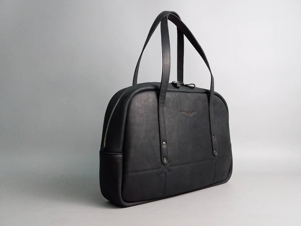 Кожаная сумка AV2 Черная (B346)